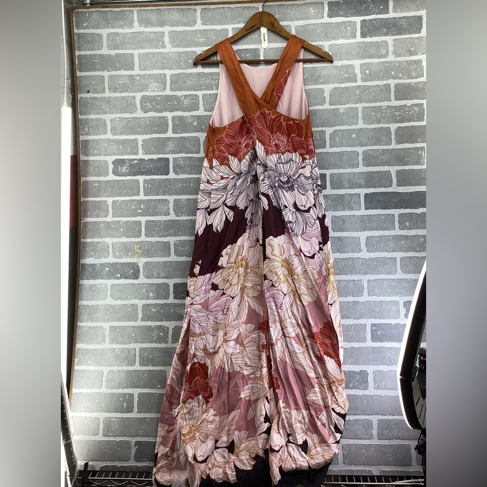 Anthropologie Maeve Pink orange‎ maxi dress size small - Picture 3 of 5